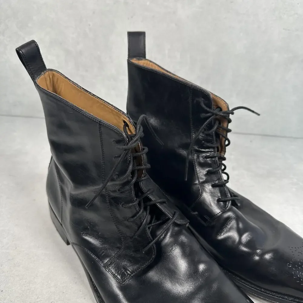 Cole Haan Boots Mens Size 10.5 Black Leather Lace Up Ankle Lionel Dress - Picture 3 of 14